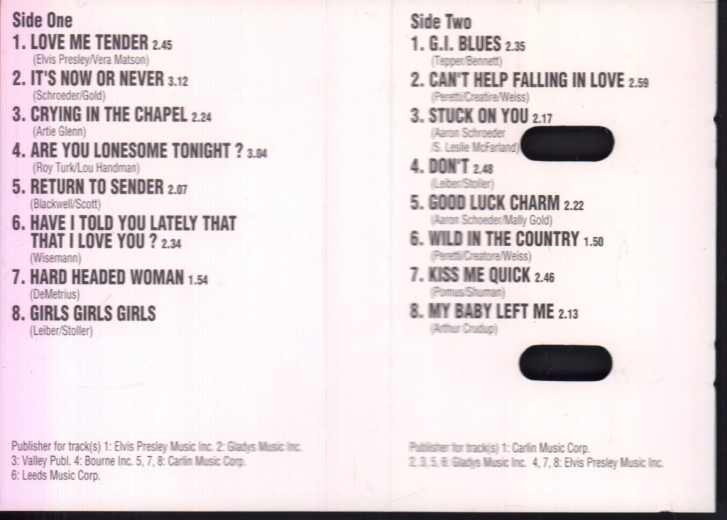 Elvis Presley - Love Songs - Cassette
