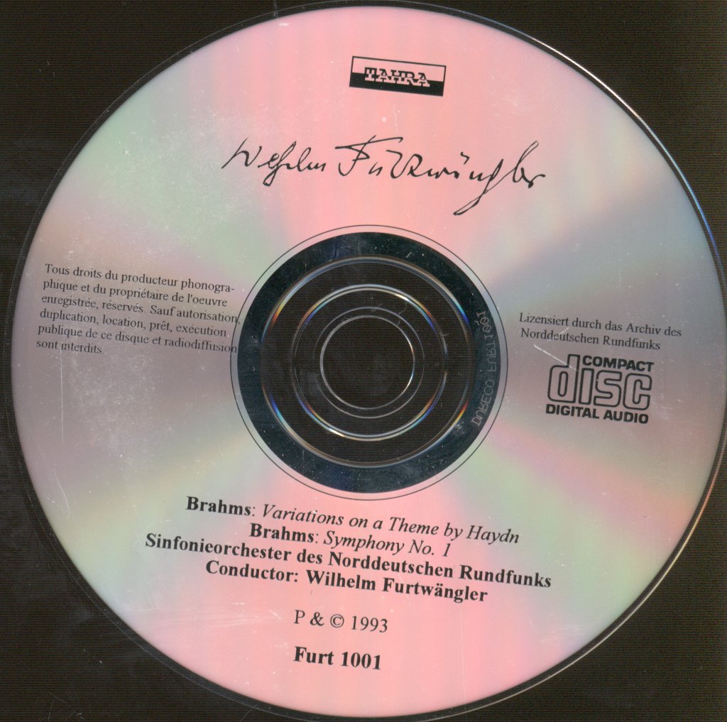 Wilhelm Furtwängler - Furtwängler Dirige Brahms • Hamburg, 27.X.1951 - Cd