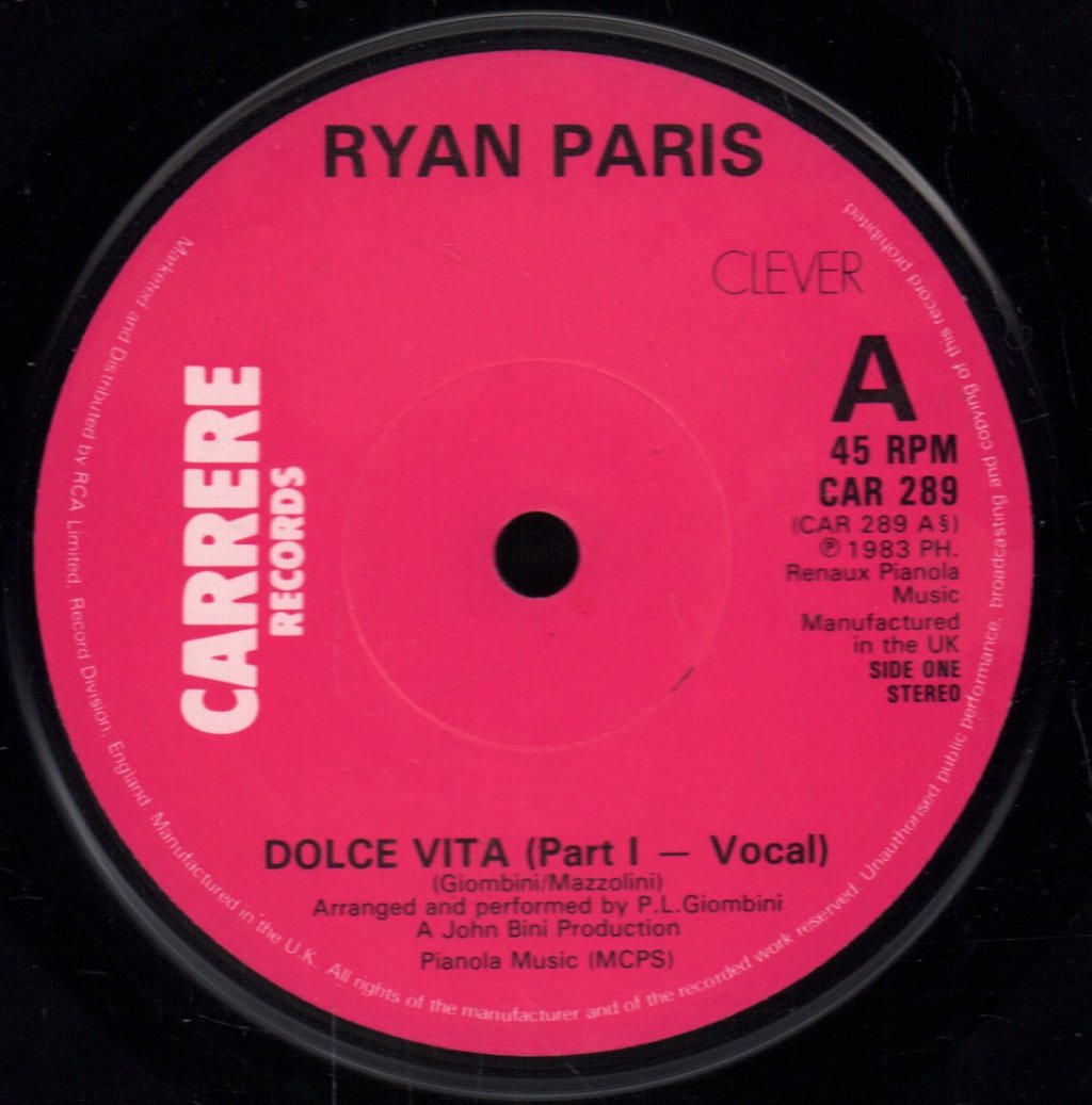 Ryan Paris - Dolce Vita - 7 Inch