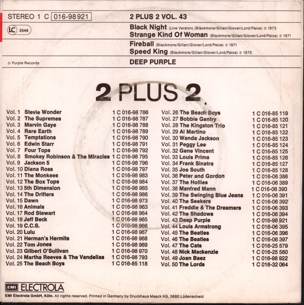 Deep Purple - 2 Plus 2 Vol 43 - 7 Inch