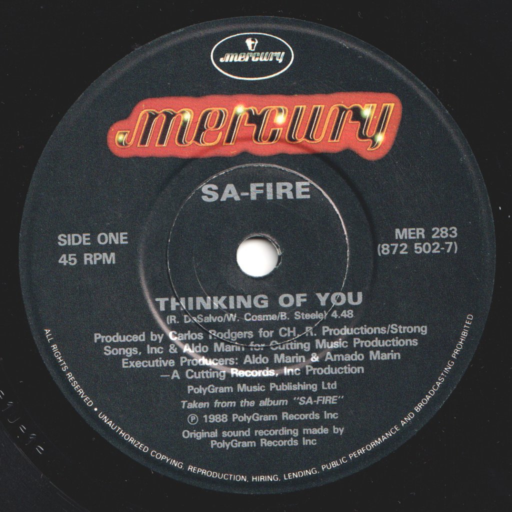 Sa-Fire - Thinking Of You - 7 Inch