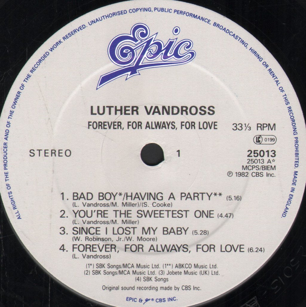 Luther Vandross - Forever, For Always, For Love - Lp