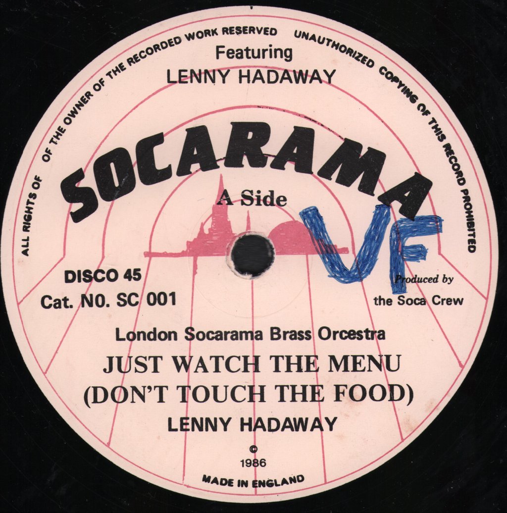 London Socarama Brass Orchestra - Just Watch The Menu (Don't Touch The Food) - 12 Inch