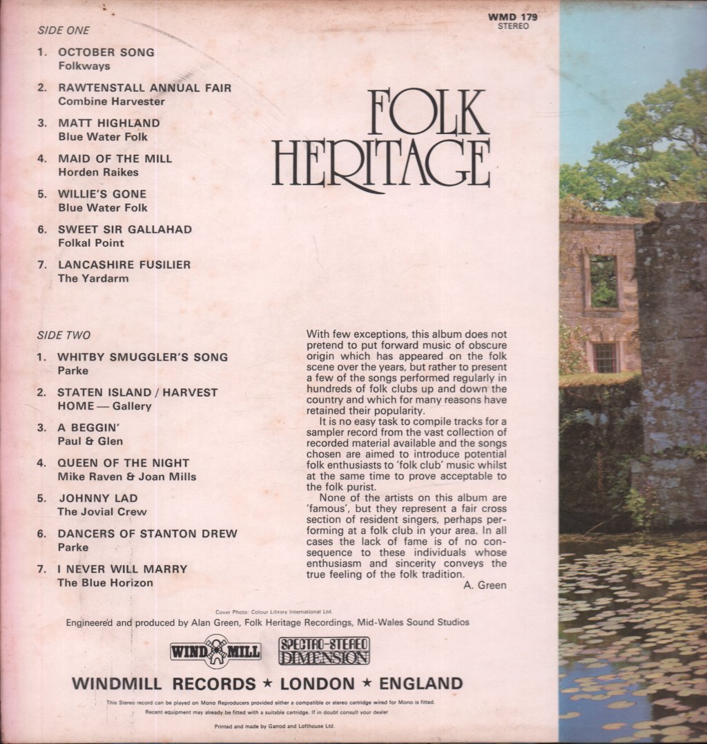 Various Artists - Folk Heritage Compilation - Lp