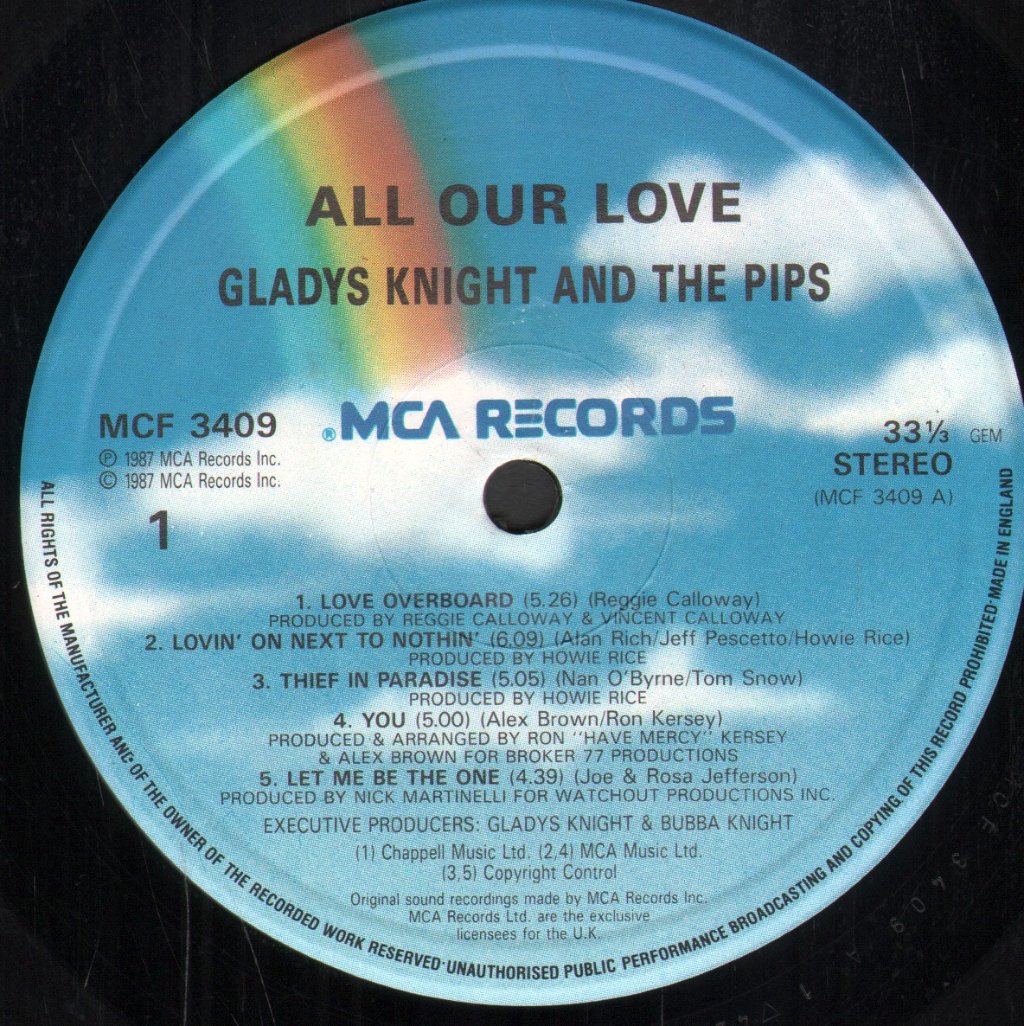 Gladys Knight And The Pips - All Our Love - Lp