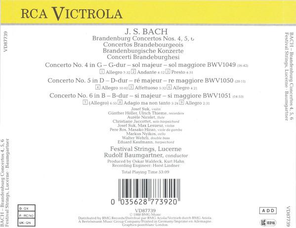 Festival Strings Lucerne - Bach Brandenburg Concertos 4,5,6 - Cd