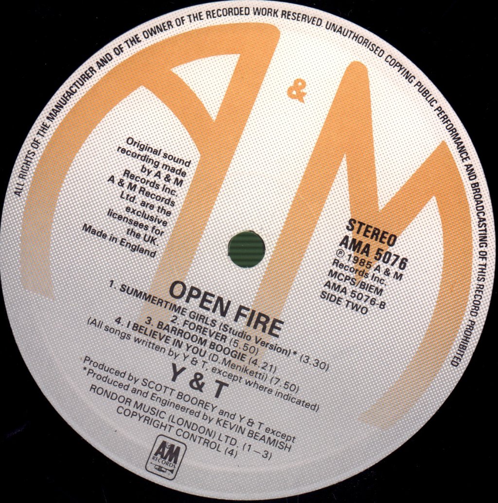 Y & T - Open Fire - Lp