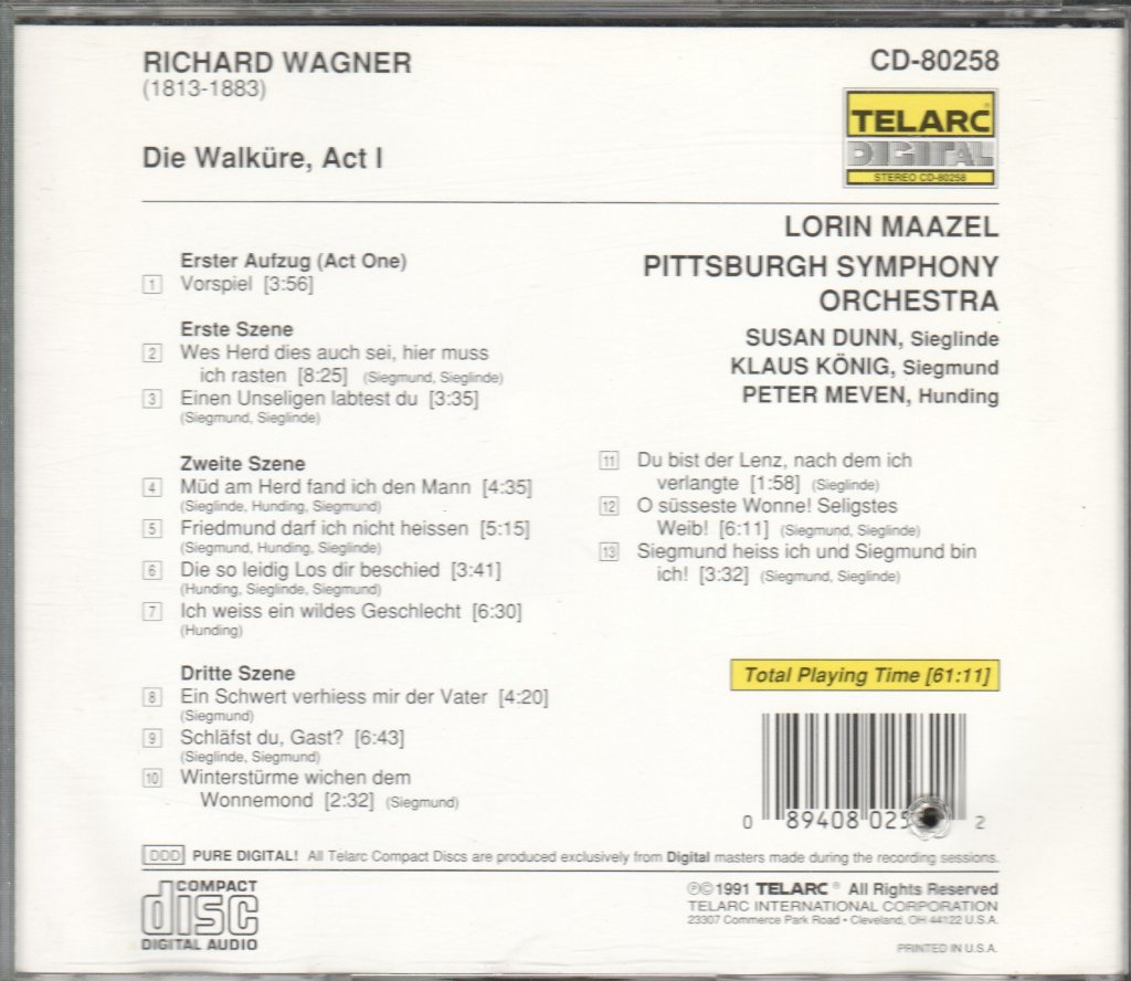 Lorin Maazel - Die Walküre, Act 1 - Cd