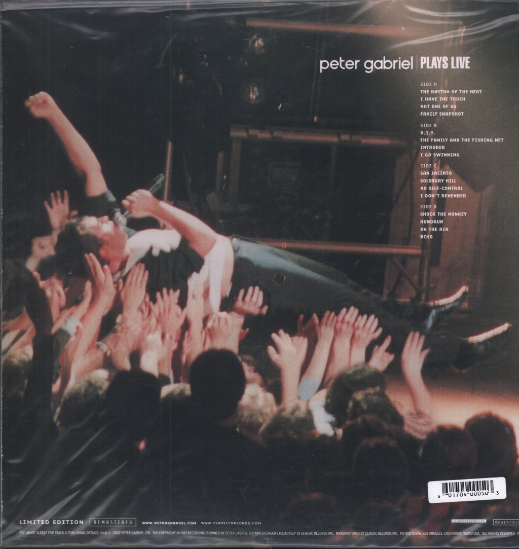 Peter Gabriel - Plays Live - Double Lp