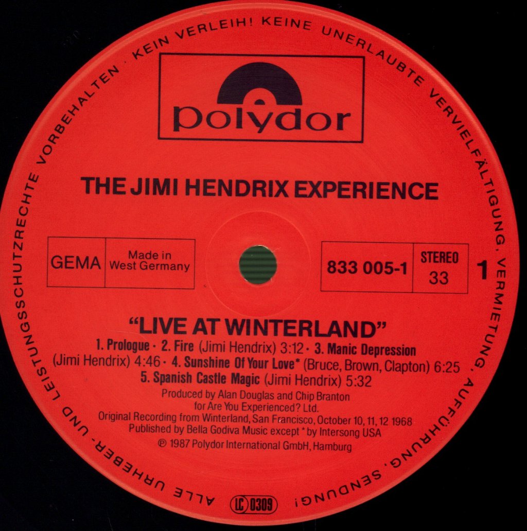 Jimi Hendrix Experience - Live At Winterland - Double Lp