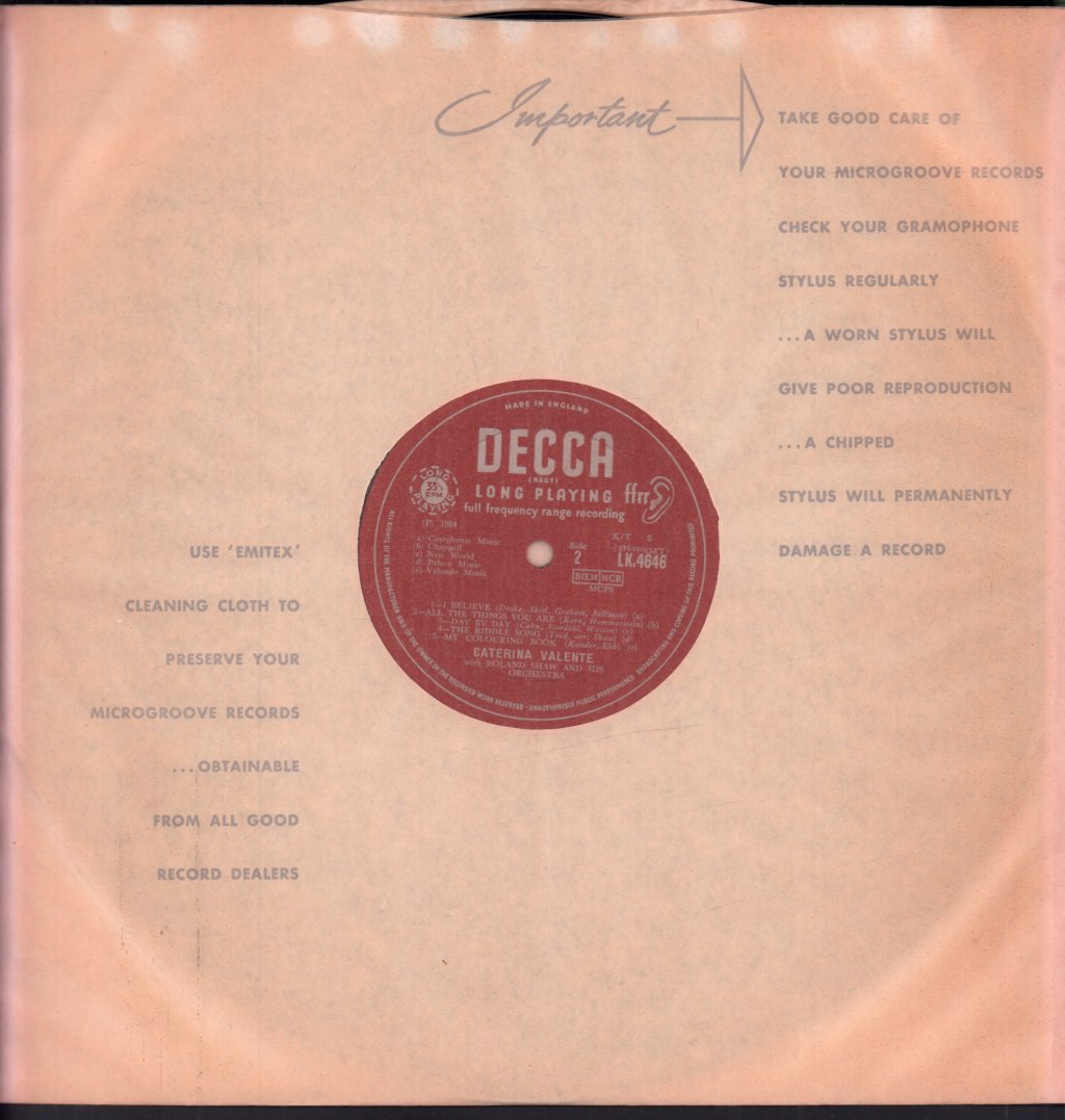 Caterina Valente - Valente & Violins - Lp