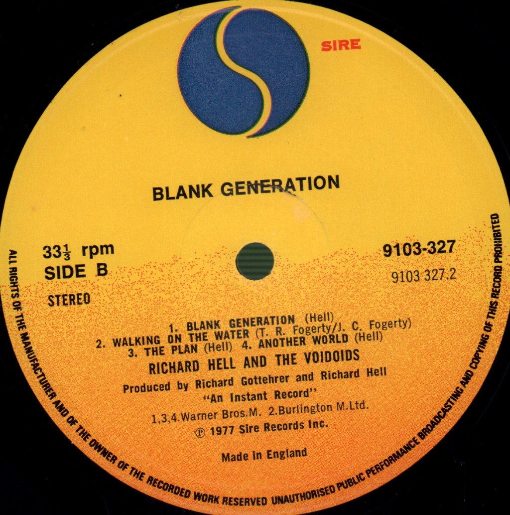 Richard Hell And The Voidoids - Blank Generation - Lp