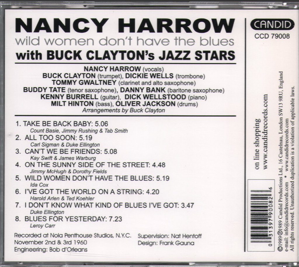Nancy Harrow - Wild Women Don't Have The Blues - Cd
