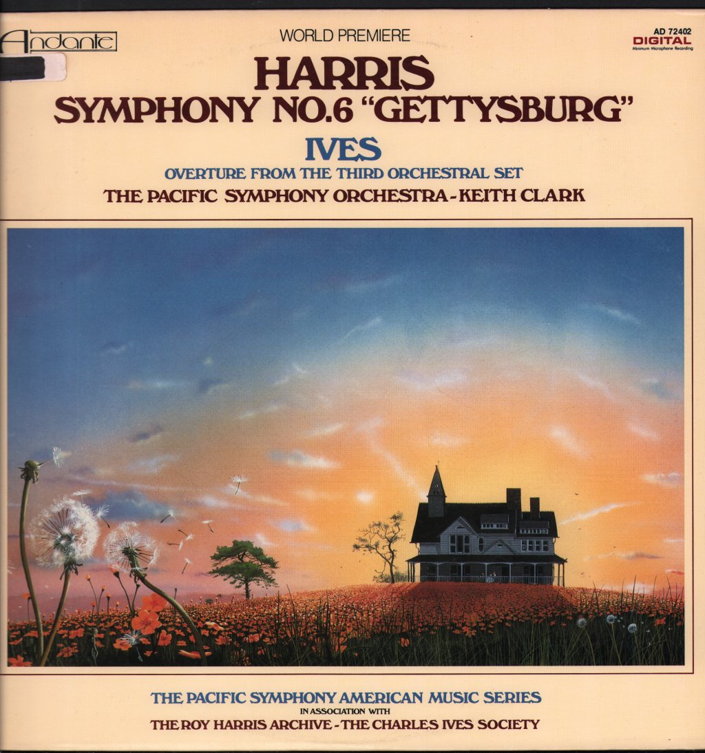 Pacific Symphony Orchestra / Keith Clark - Harris - Symphony No.6 Gettysburg / Ives - Overture From The Third Orchestral Set - Lp