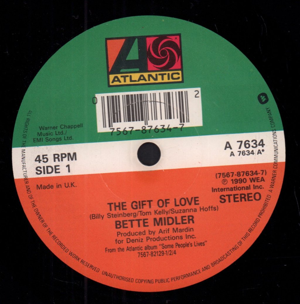 Bette Midler - Gift Of Love - 7 Inch