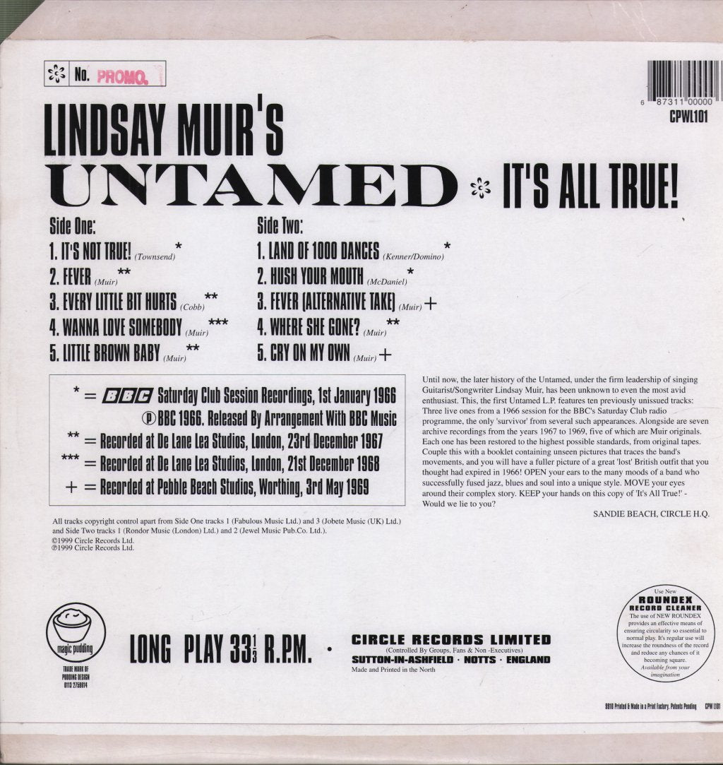 Lindsay Muir's Untamed - It's All True! - Lp