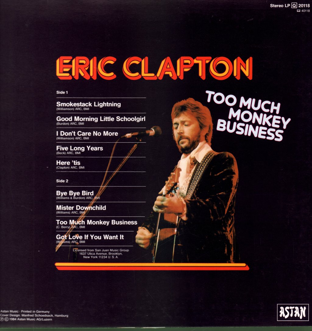 Eric Clapton - Too Much Monkey Business - Lp