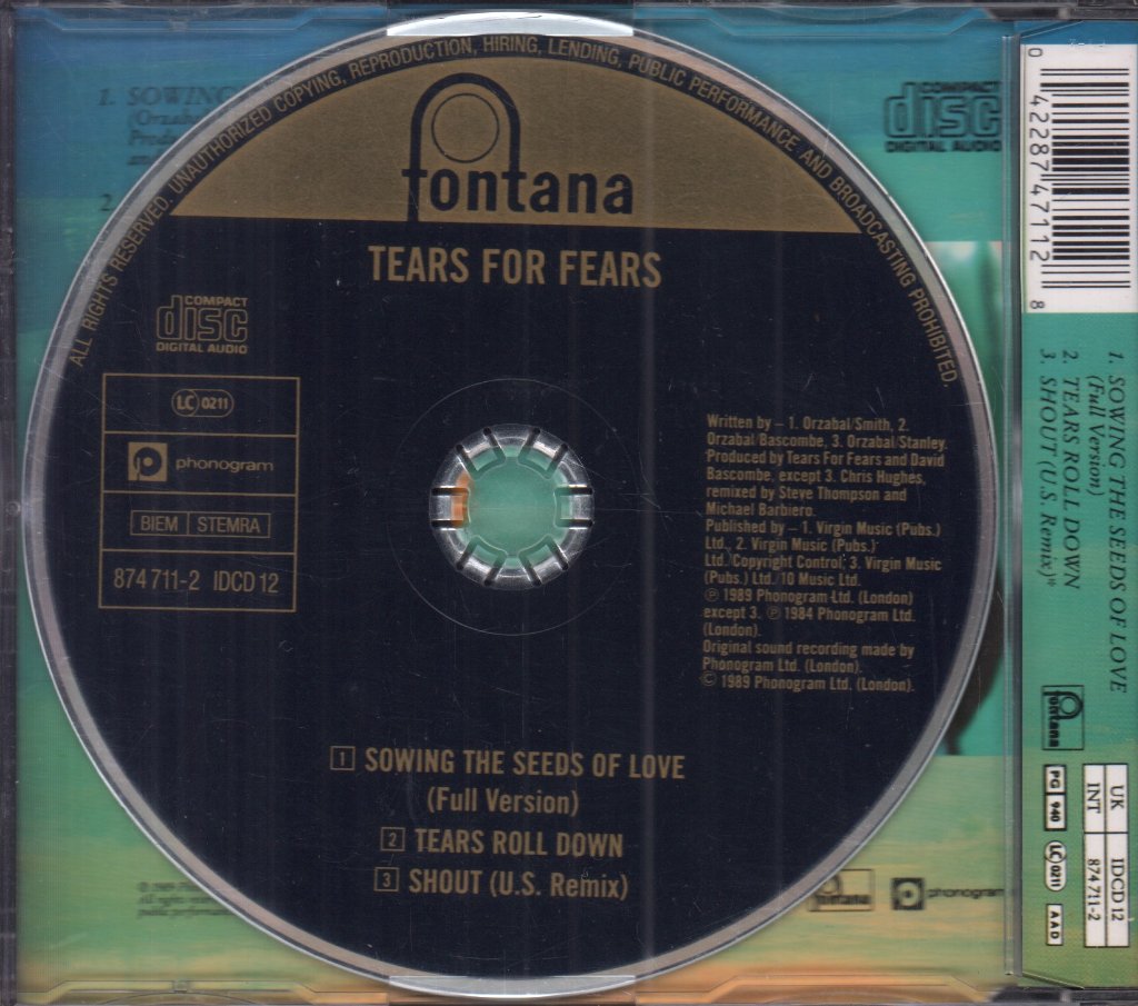Tears For Fears - Sowing The Seeds Of Love - Cd