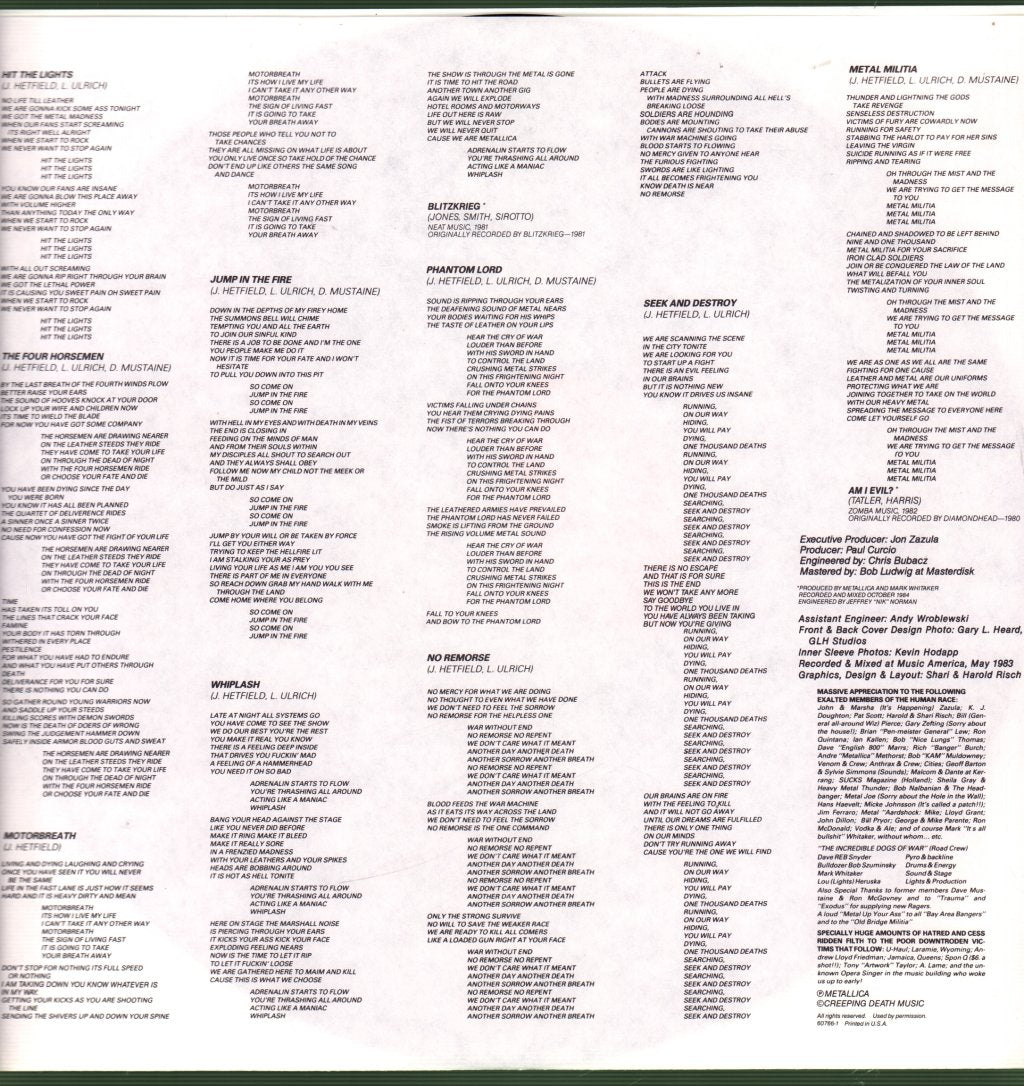 Metallica - Kill 'Em All - Lp