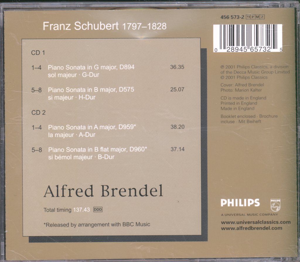 Alfred Brendel - Schubert - Piano Sonatas D575, 895, 959 & 960 - Double Cd