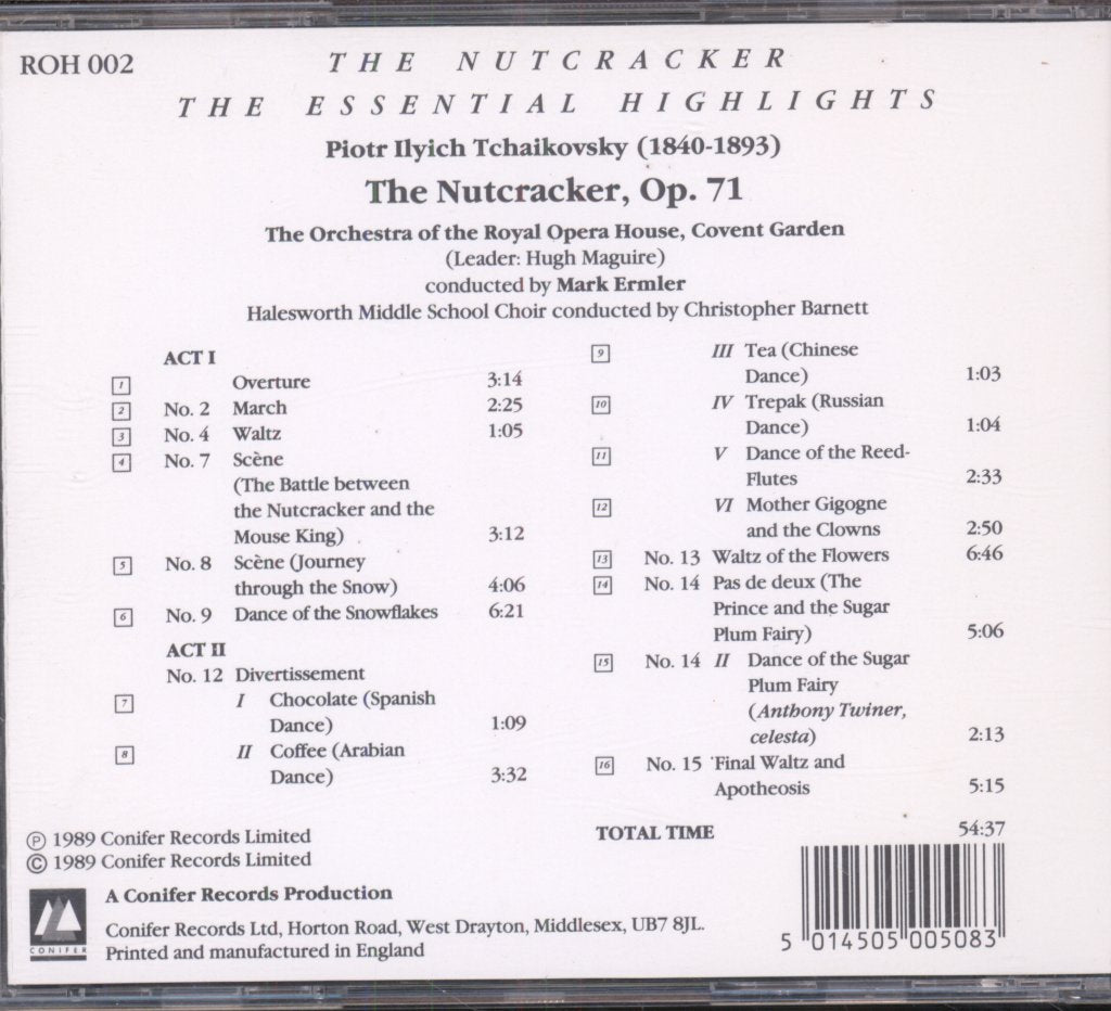 Orchestra Of The Royal Opera House, Covent Garden, Mark Ermler - Tchaiovsky - Nutcracker, The Essential Highlights - Cd