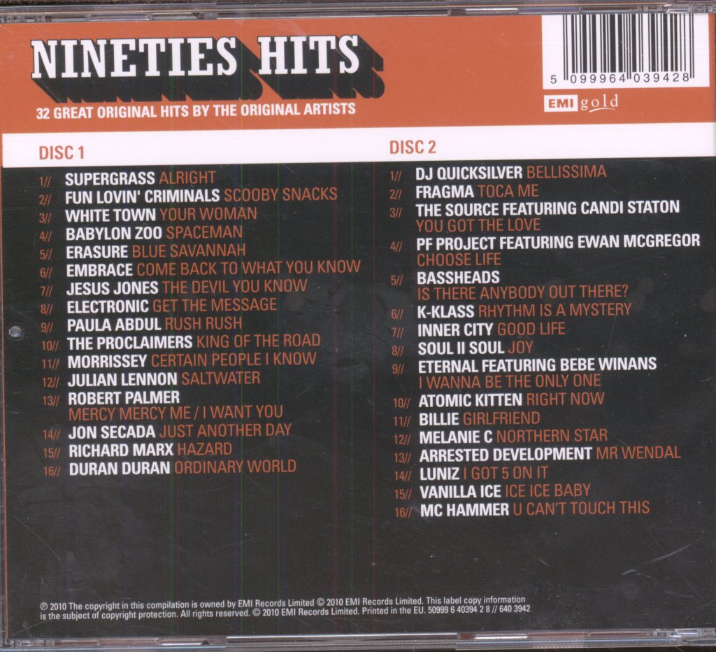 Various Artists - Ultimate Nineties Hits - Double Cd