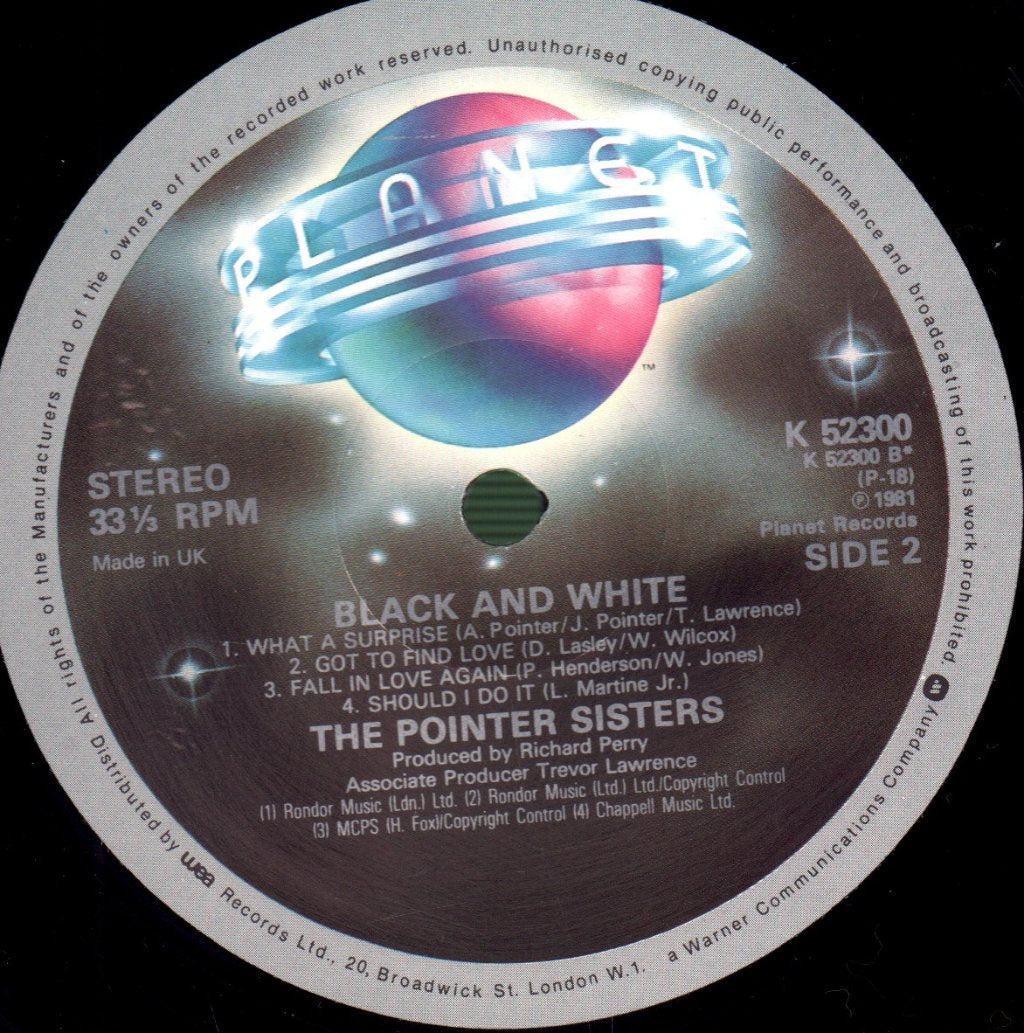 Pointer Sisters - Black And White - Lp