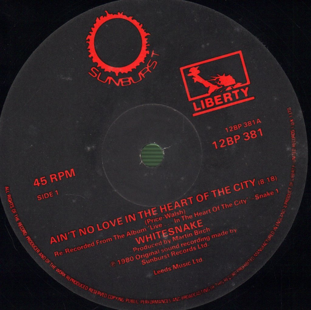 Whitesnake - Ain't No Love In The Heart Of The City - 12 Inch