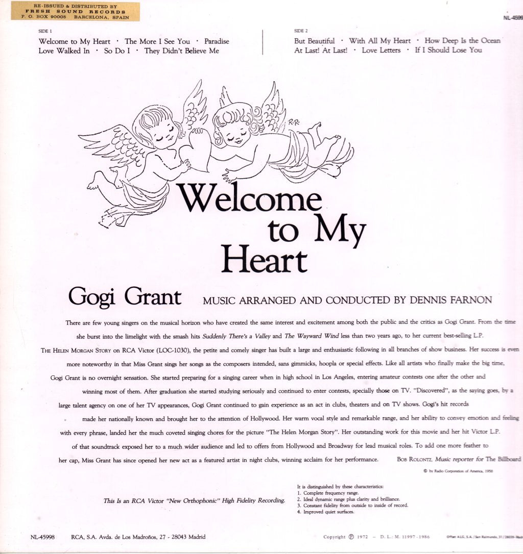 Gogi Grant - Welcome To My Heart - Lp