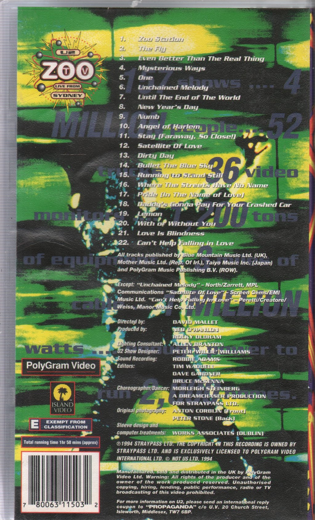 U2 - ZooTV Live From Sydney - Video