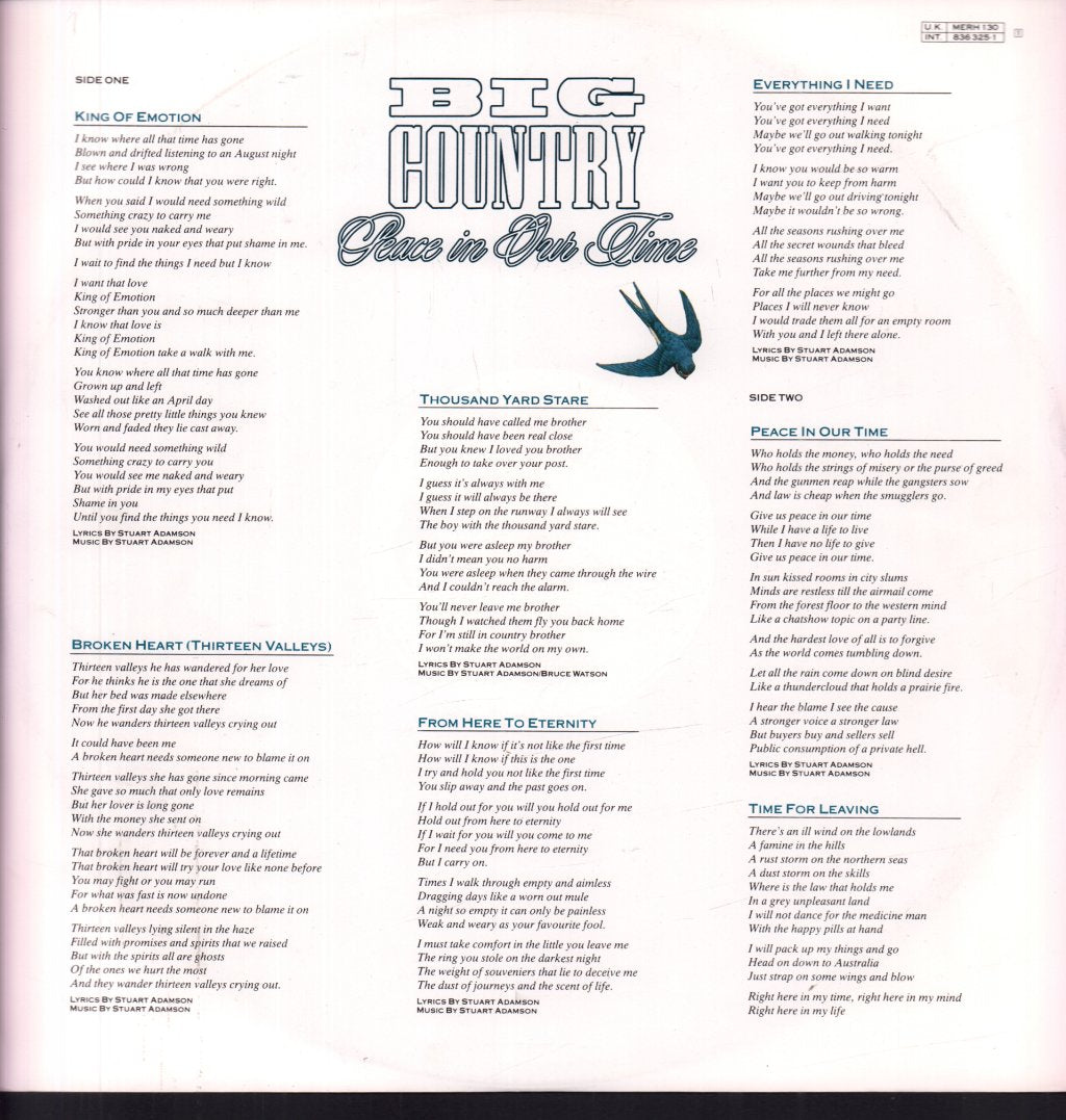Big Country - Peace In Our Time - Lp