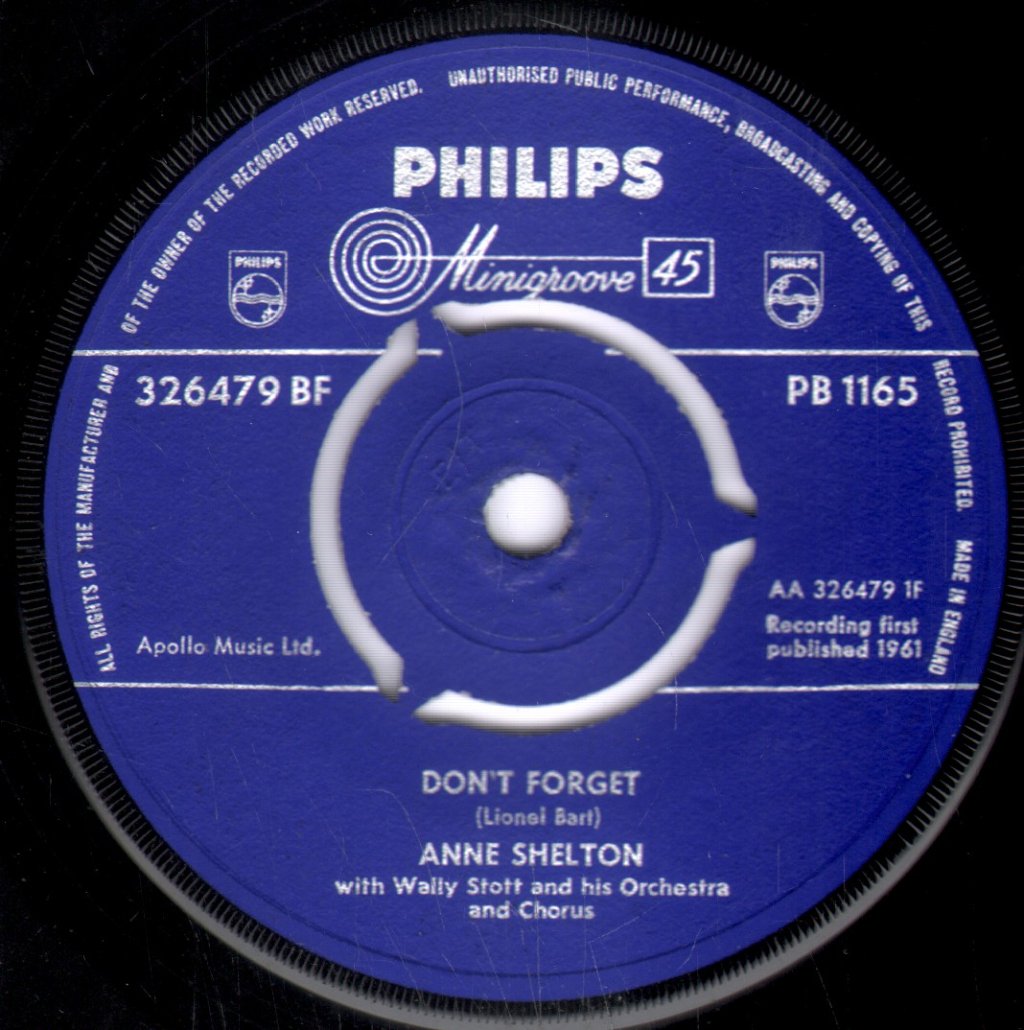 Anne Shelton - Don't Forget - 7 Inch