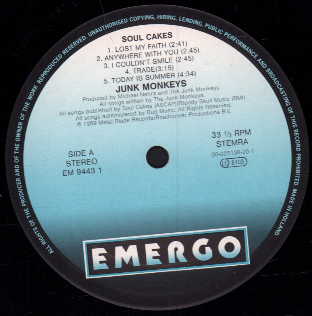 Junk Monkeys - Soul Cakes - Lp