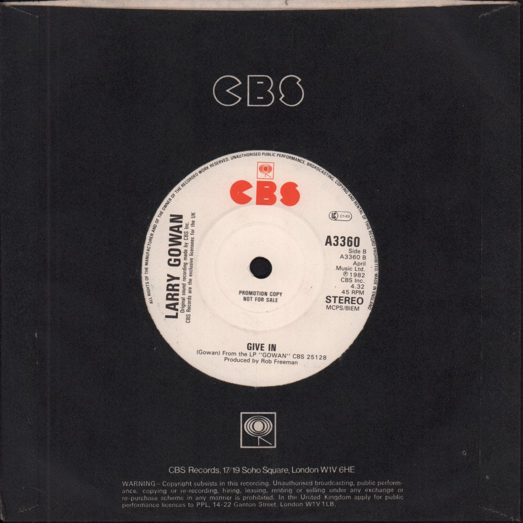 Larry Gowan - Keep Up The Fight - 7 Inch