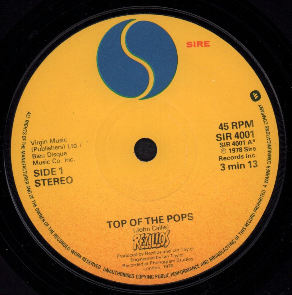 Rezillos - Top Of The Pops - 7 Inch