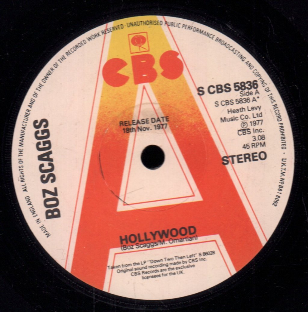 Boz Scaggs - Hollywood - 7 Inch