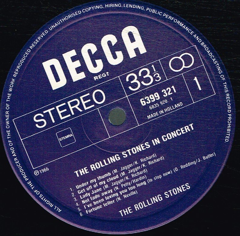 Rolling Stones - In Concert - Double Lp