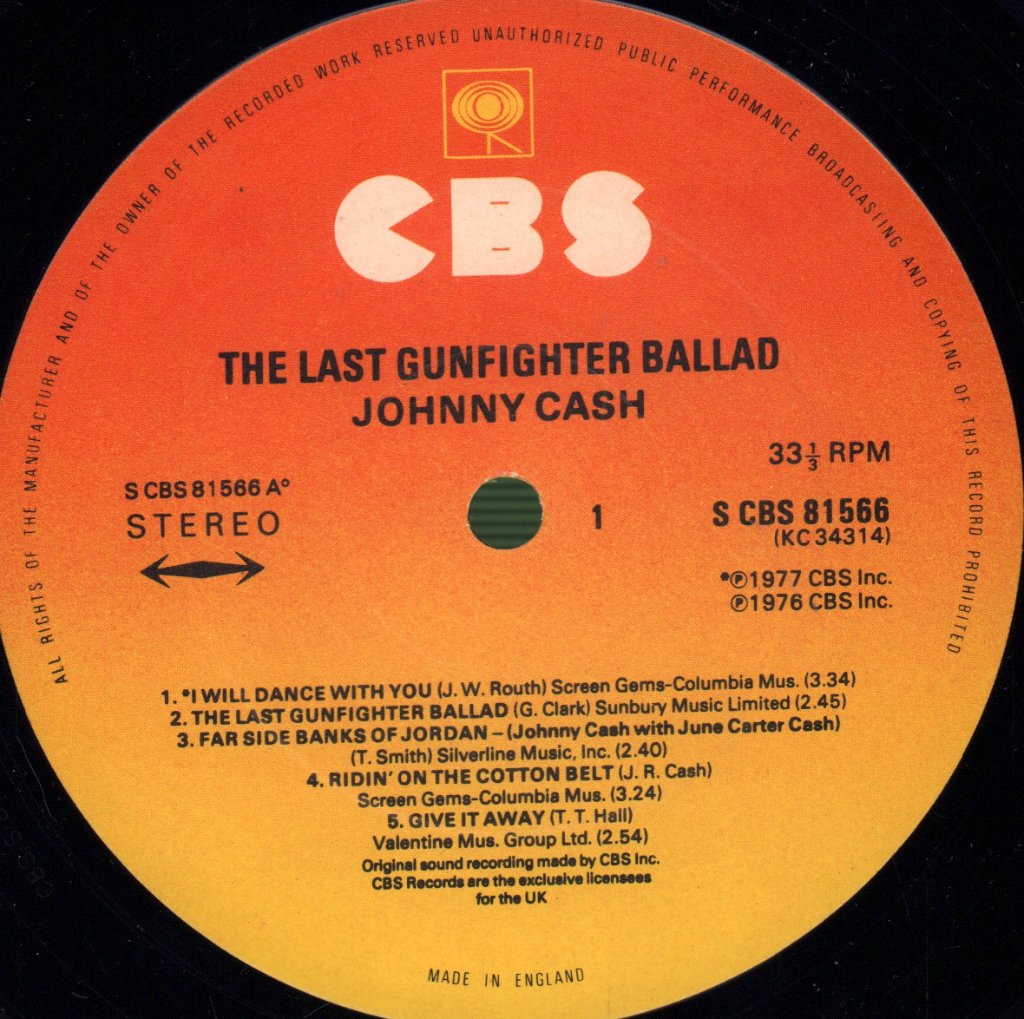 Johnny Cash - Last Gunfighter Ballad - Lp