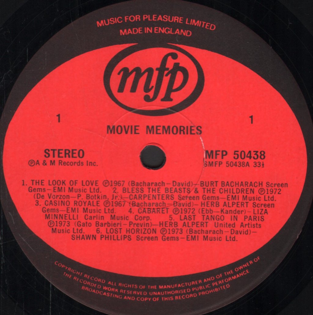 Various Artists - Movie Memories - Lp