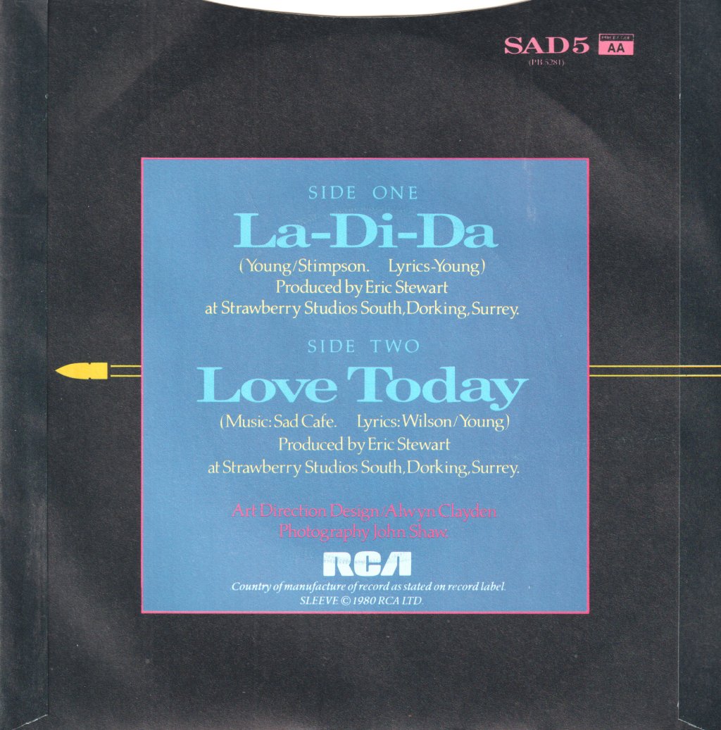 Sad Cafe - La Di Da - 7 Inch