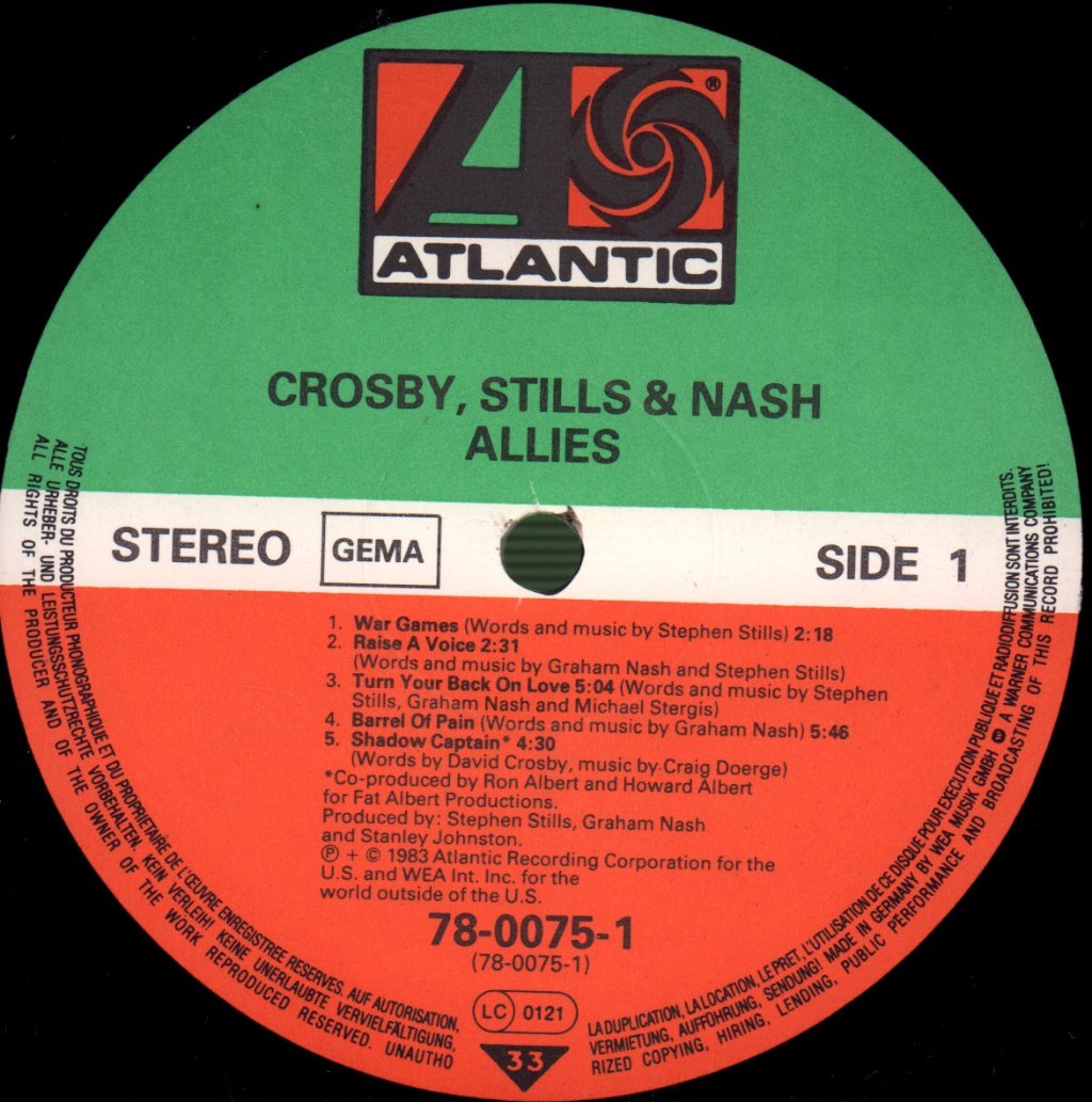 Crosby Stills And Nash - Allies - Lp