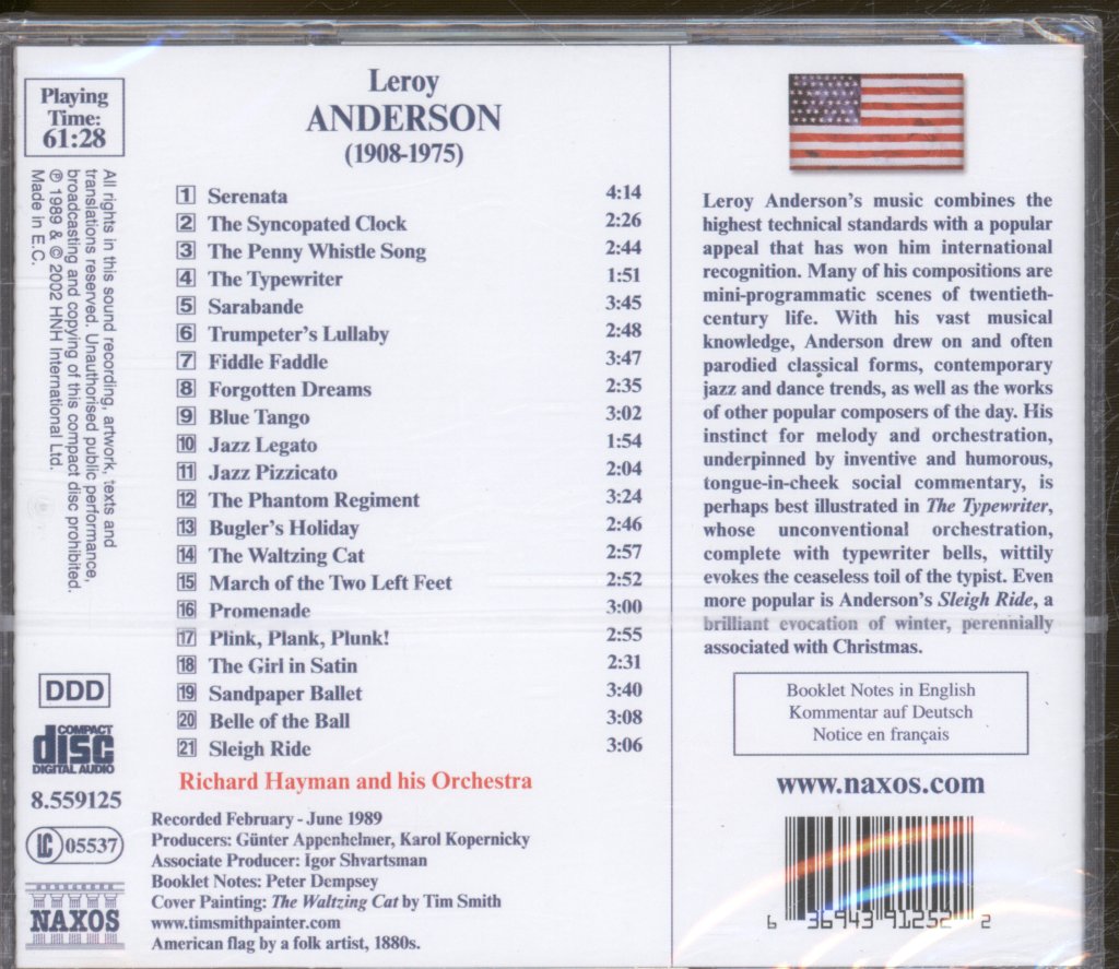Richard Hayman And His Orchestra - Leroy Anderson - Orchestral Favourites - Cd