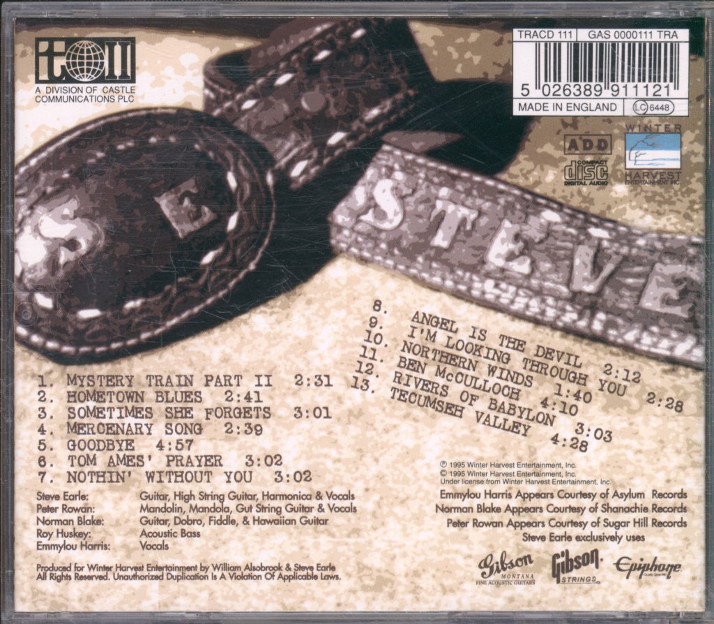 Steve Earle - Train A Comin' - Cd