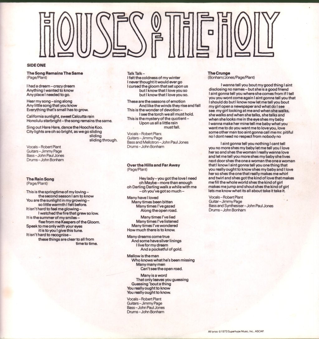 Led Zeppelin - Houses Of The Holy - Lp