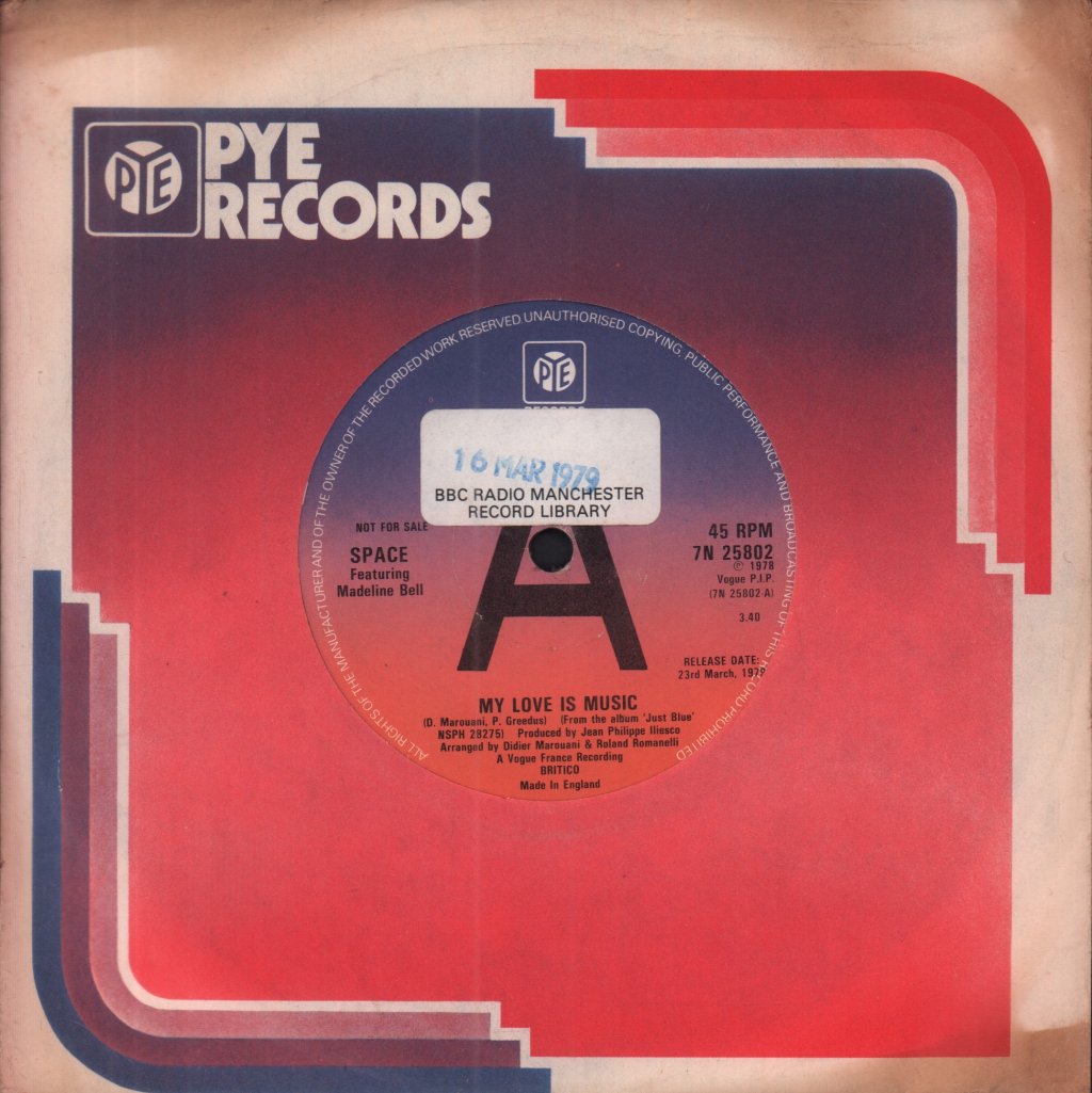 Space Featuring Madeline Bell - My Love Is Music - 7 Inch
