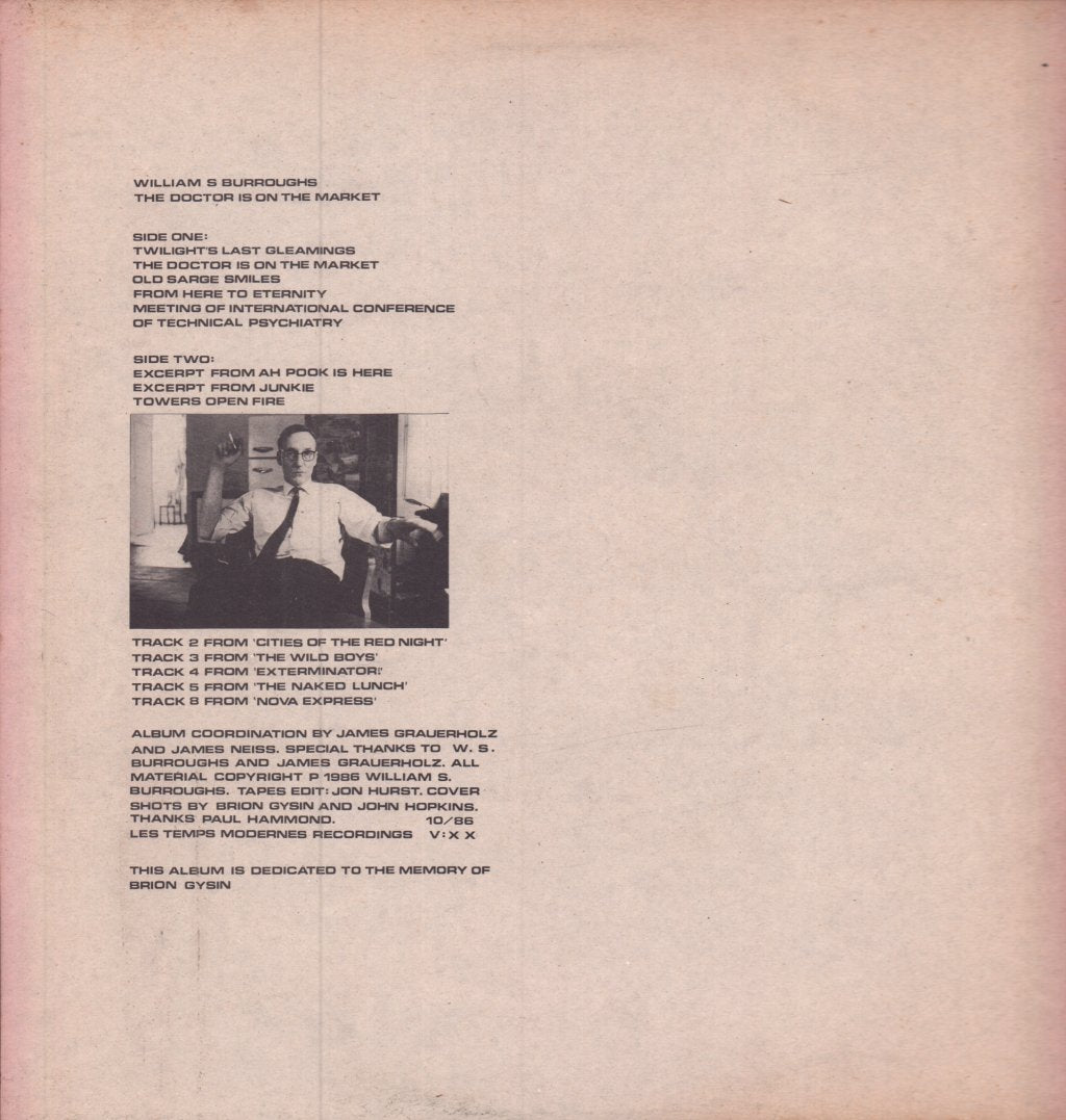 William S Burroughs - Doctor Is On The Market - Lp