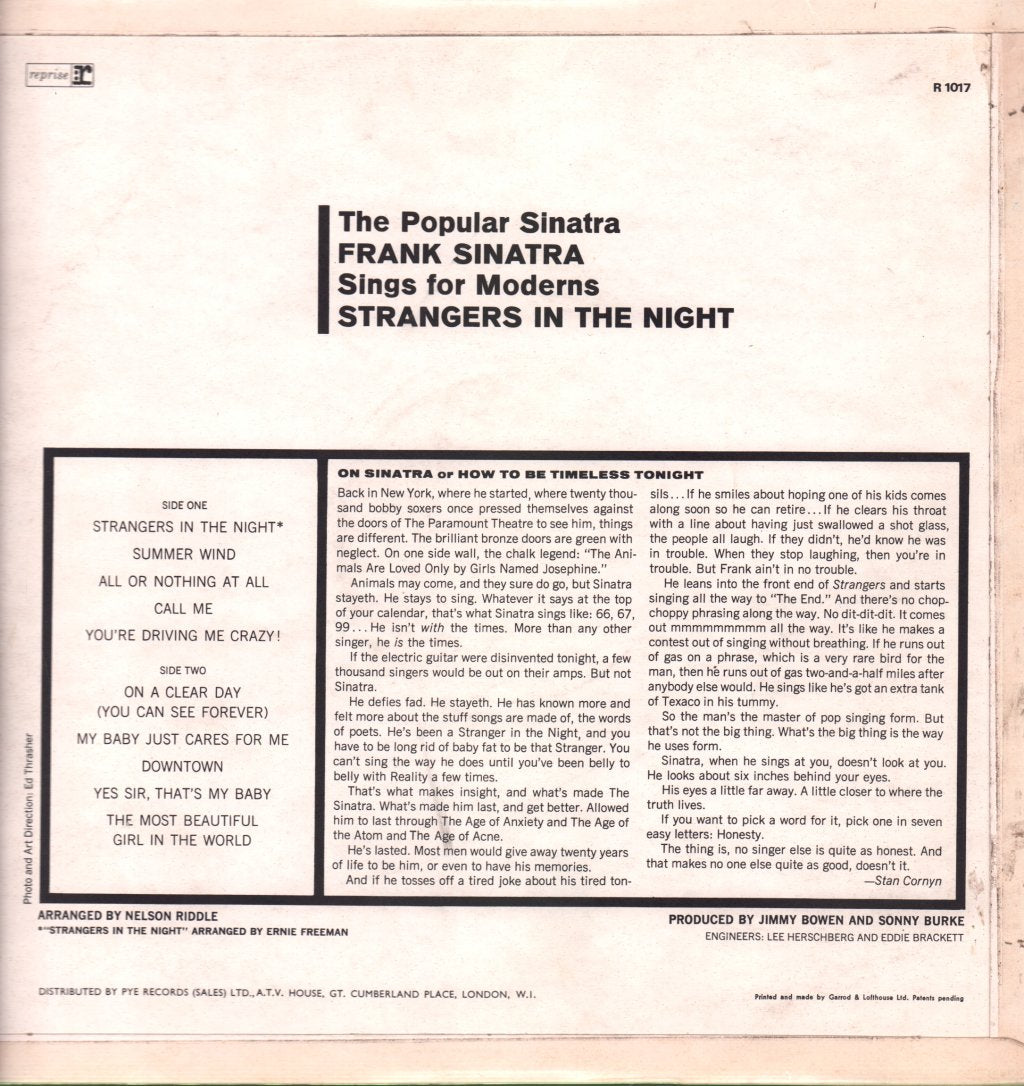 Frank Sinatra - Strangers In The Night - Lp