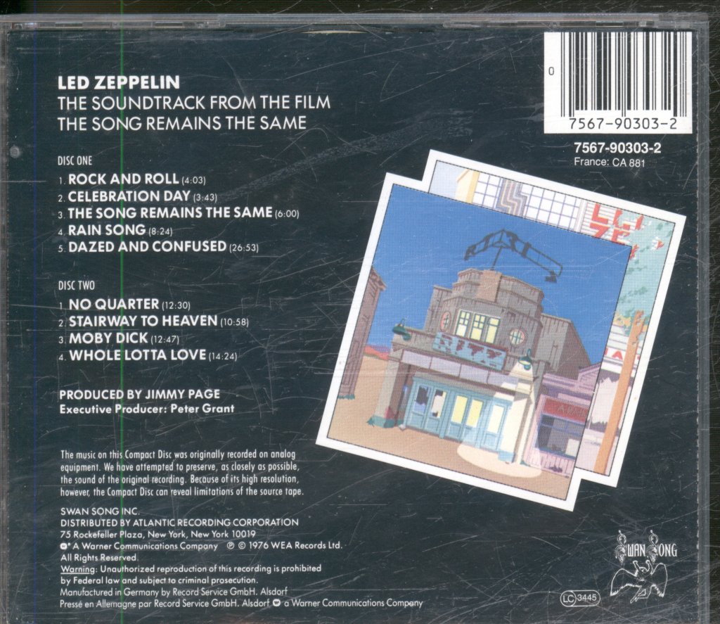 Led Zeppelin - Soundtrack From The Film The Song Remains The Same - Double Cd