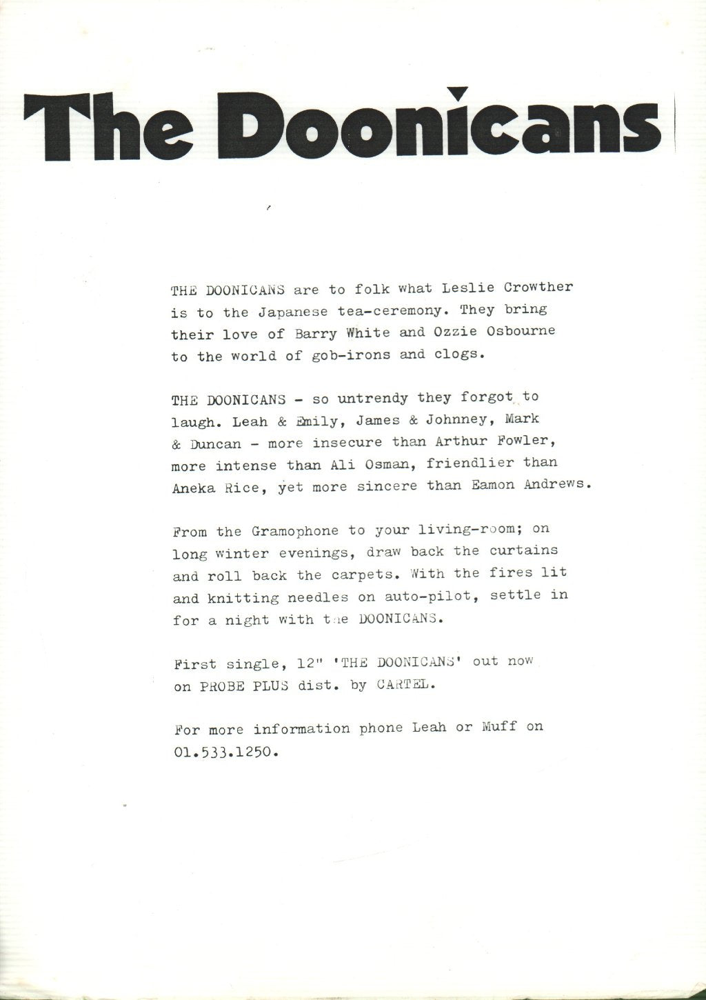 Doonicans - Fisherwomans Way - 12 Inch