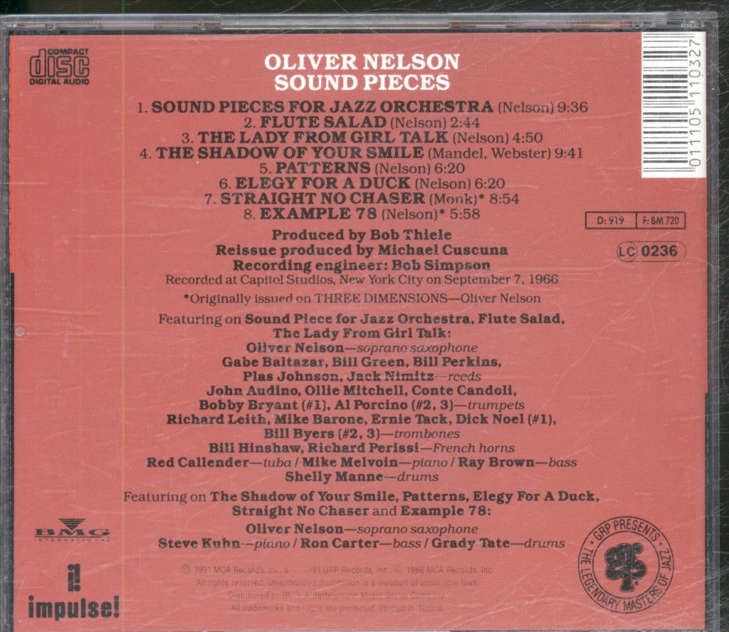 Oliver Nelson - Sound Pieces - Cd